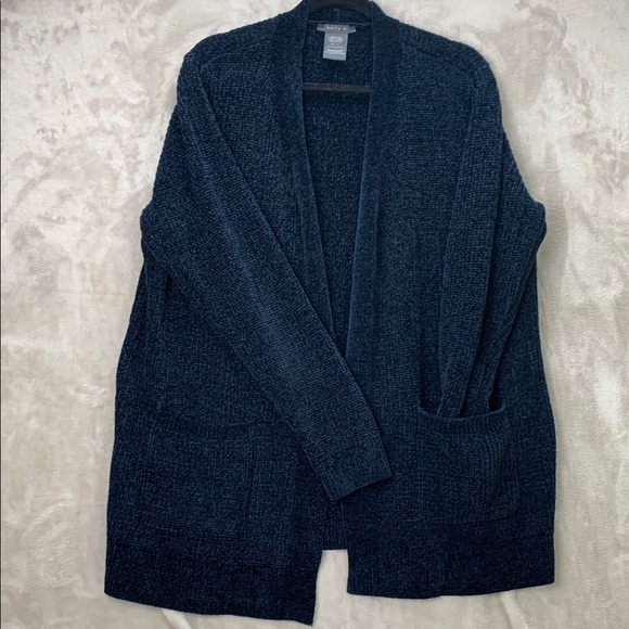 Matty M Sweaters - MATTY M | XXL WOMENS | CHENILLE FABRIC CARDIGAN  OPEN FRONT SWEATER in BLUE